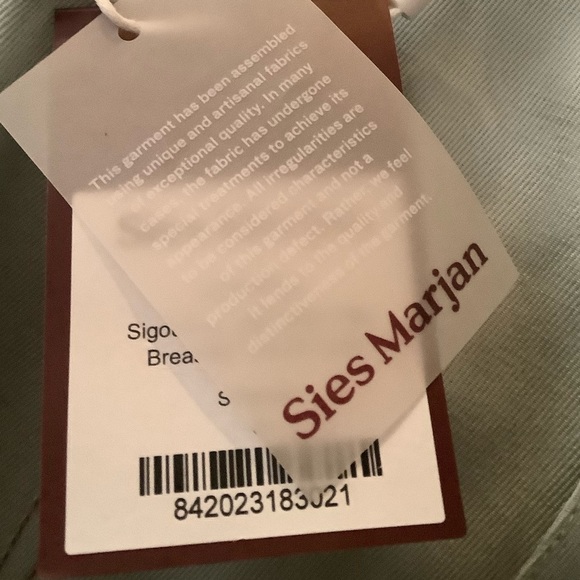 SIES MARJAN Rare NWT Seafoam Satin Trench Coat S - Picture 5 of 10